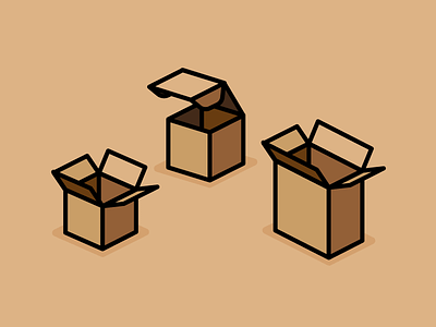 Boxes box card cardboard icon packaging shadows