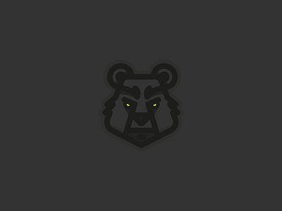 Bear angry bear black bear cartoon face icon tag