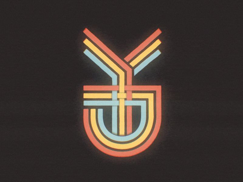 Monogram of my initials animation chromatic aberration design ligature lines logo logotype monogram motion retro reveal