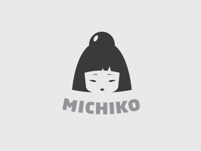 Michiko Japan Cosmetic brand cosmetic design dipixel draft gray identity japan kokeshi logo logo design logotype michiko symbol taipandesign typo typography vector