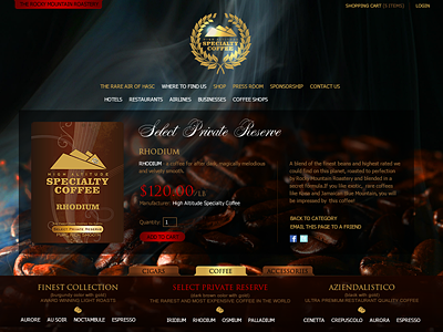 High Altitude Specialty Coffee black coffee design dipixel fresh gui taipandesign web web design website