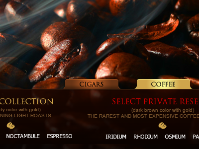 High Altitude Specialty Coffee II black coffee design dipixel fresh gui taipandesign web web design website