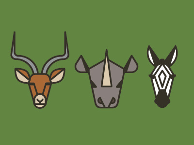 Animal heads animals buck rhino vector zebra