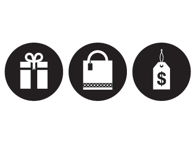 Shopping icons blackwhite icons illustration vector