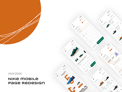 Mobile Page Redesign clean design landing layout minimal nike typography ui uiux