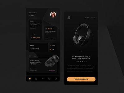 Game Hardware Store - App Exploration clean console dark fresh design gaming app hardware headset minimal mockup nightmode simple store app trending ui uiux used ux