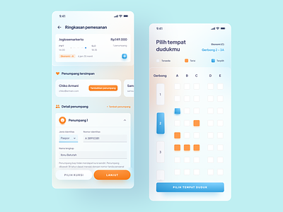Train Ticketing App (2) - Design Exploration 3d app design clean design gradient layout minimal mobile app soft ticket booking train ui uiux ux