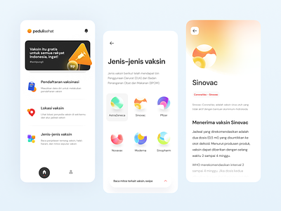 Peduli Sehat - Vaccines App #2 app concept article view clean covid 19 design form gradient layout map view minimal ui vaccines