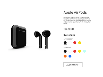 Daily UI #30 Customize Product airpods apple customize customize product dailyui design ui ux xd