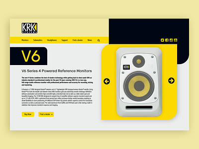 KRK V6 speakers product page concept concept krk landingpage product page speakers store ux