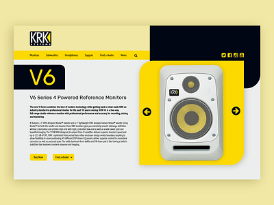 KRK V6 speakers product page concept