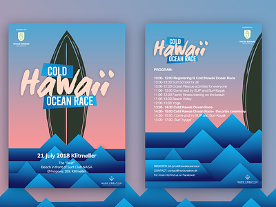 Cold Hawaii Ocean Race_Poster Design blue branding concept design hawaii illustration ocean poster poster art poster design sky typography ui vector