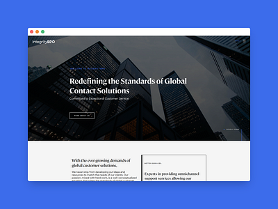 IntegrityBPO Homepage branding css3 html5 javascript ui design