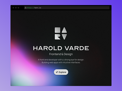 Harv.io Hero Sandbox creative dark mode design figma gradient ui web design