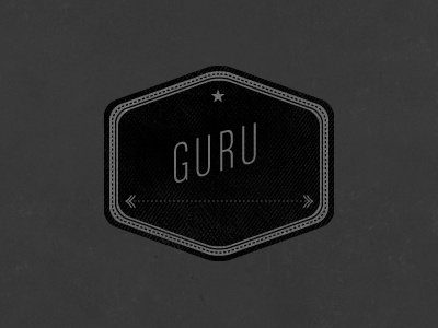 Guru america badge black grey hexagon