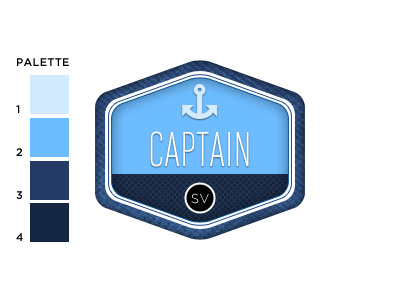 The Captain badge blue hexagon