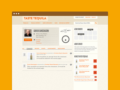 Taste Tequila - Member Profile Page