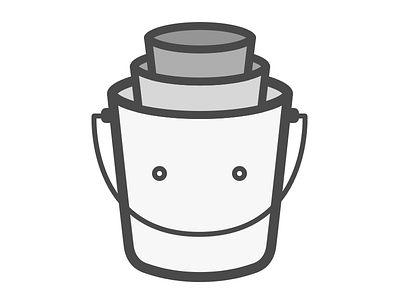 Buckets Logo Concept buckets grayscale illustration logo