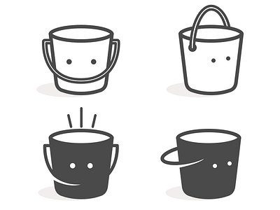 Buckets Logo Concepts 3 buckets grayscale illustration logo