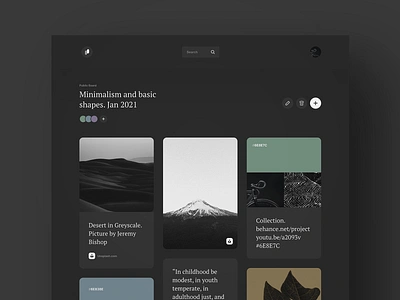 Patchwork - Dark mode card cards dark homepage masonry mode tile