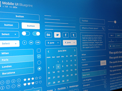 Mobile UI Blueprint (freebie) 1.3 blueprint free freebie kit mobile psd ui