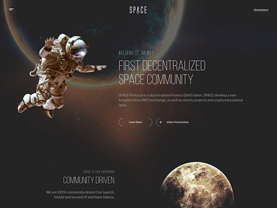 Space Community crypto design nft planets space spaceman web webdesign website
