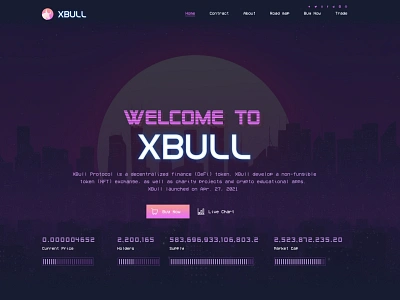 Xbull crypto design graphic design nft synthwave token web webdesign website