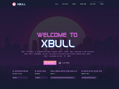 Xbull crypto design graphic design nft synthwave token web webdesign website