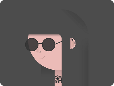 Black character girl glasses portrait smile