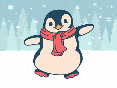 The winter is coming animal baby character cute forest heat hello dribbble illustration kawaii north penguin scarf snow snowflakes winter winter is coming