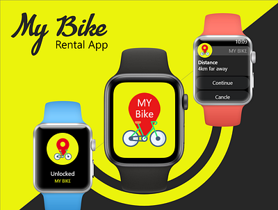 My Bike Rental App adobe xd app apple watch apple watch design bik rental app bike rental app concept app creative design design freelence icon interaction design ios ios watch minimal rantal app ui ux