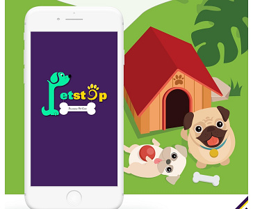 Petstop Logo branding design flat illustration ios logo minimal ui ux vector