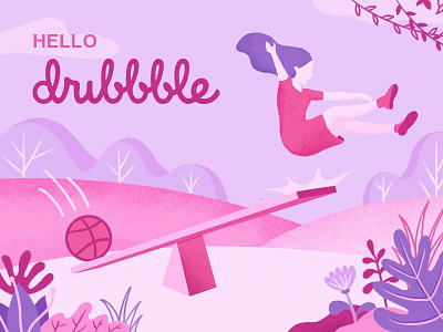 Hello Dribbble dribbble illustration plant post teeterboard