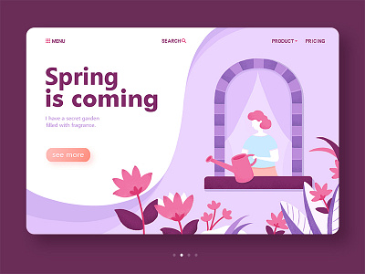 Spring is coming design flower illustration web