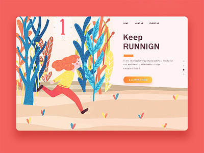 KEEP RUNNING colorful design illustration running web