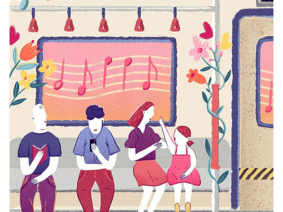 Metro in all forms02 art flower illustration metro music subway