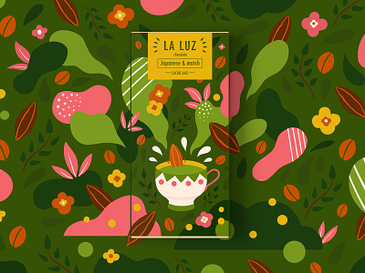 LA LUZ packagedesign01 ——matcha chocolate illustration matcha packagedesign