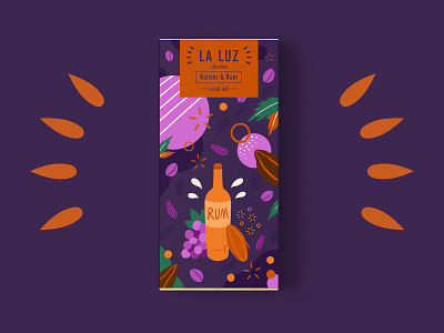 LA LUZ packagedesign02 ——raisins&rum art chocolate illustration packagedesign raisins rum