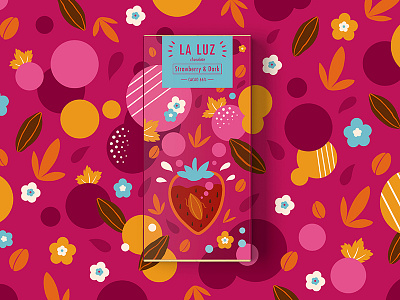 LA LUZ packagedesign04 ——strawberry&dark art chocolate illustration packagedesign