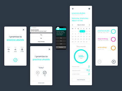 Promises - Habit Tracker App for iPhone & Watch app clean design flat interface iphone minimal mobile simple ui ux watch