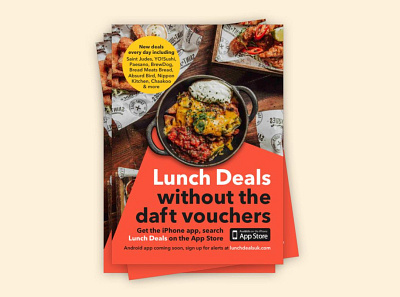 Lunch Deals without the daft vouchers app deal flyer design food lunch print promotion