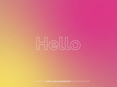 Hello Dribbble animation debut debutshot first shot hello hello dribbble hello world hellodribbble