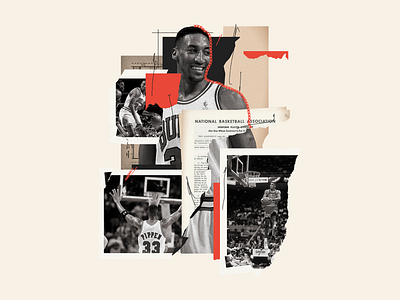 The Last Dance - Scottie Pippen collage collageart collages composition creative design digital illustration digitalart editorial editorial design editorial illustration illustration poster