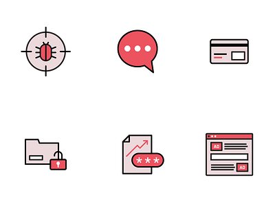 Cyber Crime - Icons Set branding creative design editorial icon icons illustration ui ux vector web