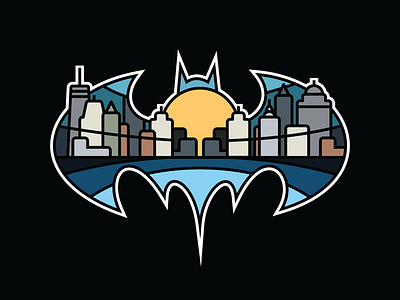 Gotham City batman cityscape colors design geometric gotham illustration illustrator photoshop shapes