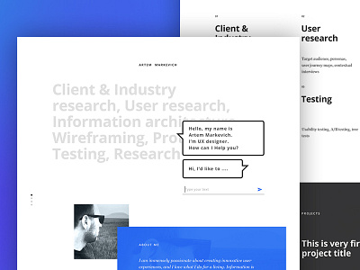 Personal website graphic design typography web design