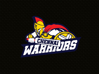 Warriors Logo2 300bc army chennai cricket design fight illustration mighty soldier typography vector