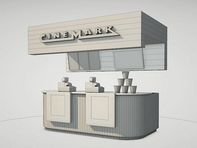 Cinemark Booth 3d booth render wireframe