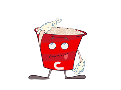 Bucket test 2d animation bucket movie theater movies popcorn traditional