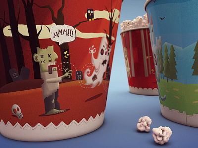 Packaging 03 bucket children fantasy illustration kids packaging popcorn